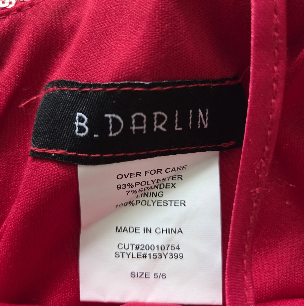 B.Darlin Spaghetti Strap Square Neck Short Fitted Dress Small Red Sequin Bodycon - Picture 9 of 9